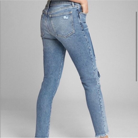 Gap Patchwork True Skinny Jeans with raw hem - Picture 2 of 12